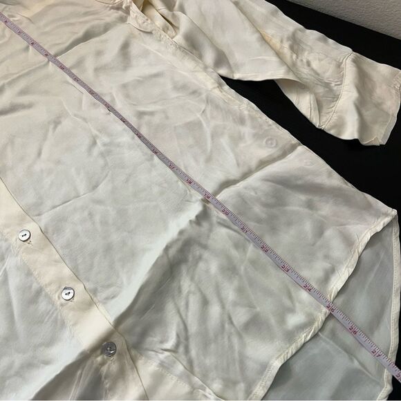 DONNI. Silky Button Down in Cream Creme XS NWT - Picture 12 of 12